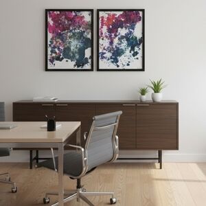 2 HANDCRAFTED Abstract Paintings HANDPAINTED Artwork HANDMADE Wall Art Decor